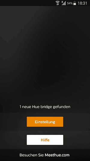 Philips Hue App - Bridge gefunden
