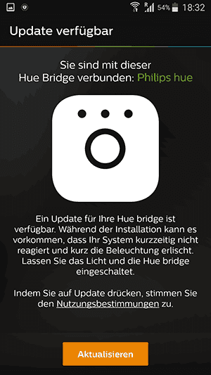 Philips Hue App - Update verfügbar