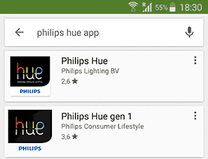 Philips Hue App im Google Play Store